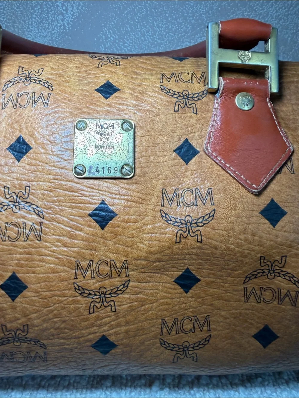 MCM satchel cognac
